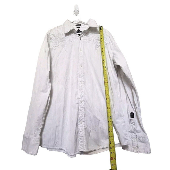 ROAR White Embroidered Button Down Shirt Mens Size 2XL Strength Refined - Picture 9 of 10